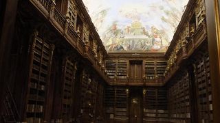 観光できるのは廊下のみ。ここから見る２つの図書室はとても立派