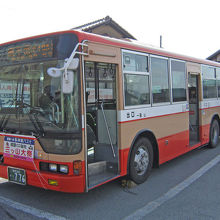 山崎バスターミナルにて。