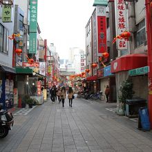 広場から見た景色。