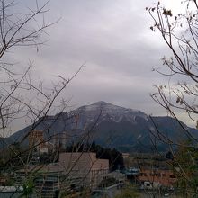 小学校の横の道を歩いて武甲温泉に行く途中右手に見える武甲山