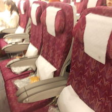 エコノミーのシートの様子（A330-300のミドル）