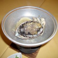 活け鮑の陶板焼き