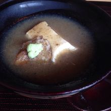 手作り豆腐に京牛蒡のすり流し