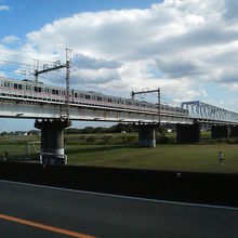 そばの鉄橋を京王線がゴトゴトと渡っていくのも風情があります。