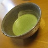 客室でお抹茶のサービス