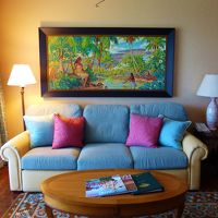 リビング　このソファーがベッドになります