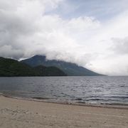 中禅寺湖西にある浜