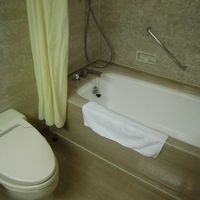 ユニットバスですが、大きい。入浴剤とバブルバスもあります