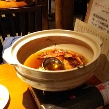 食べ終わりですがかに鍋