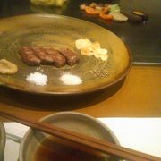 神戸牛のステーキがおいしかったです