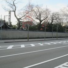 「二条城」の向かい側、「神泉苑」の塀が見えて来ました