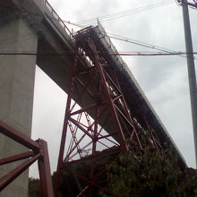 地上から見た現在の鉄橋。