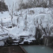 ワイルドな雪見野天風呂を体験出来ました。
