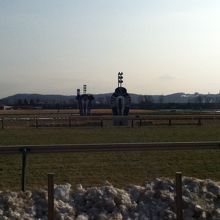 コースの端には雪が残っていました。