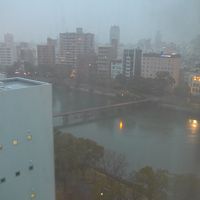 窓からの眺め　本日はPM2.5が広島市も多く来ていました