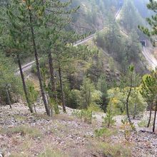 ８の字で上る2本の線路が見える