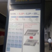 ターミナル間移動の時刻表