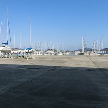 ヨットハーバーから見える島