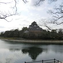 後楽園側からの烏城と旭川
