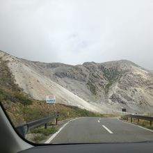 火山性ガス注意の看板