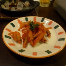 蝦フライのからしケチャップ煮