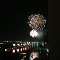 １４階の部屋から　サイゴン川　テトの打ち上げ花火