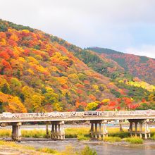 渡月橋と山の景色です。