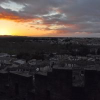 城壁から望む日没