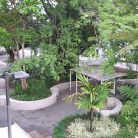 ２階のベランダから見える広場