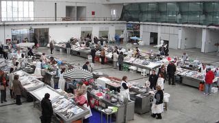 魚貝がメインの真新しい市場