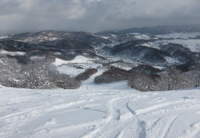 南北に広がるパウダーランができるスキー場