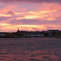 ２月の朝焼け、７時３０分頃