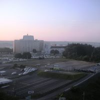 早朝、窓からの景色