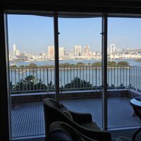 客室の広いベランダ