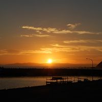 宿から車で数分行った所から見えた夕焼け