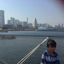 大桟橋のビュースポットと印があった所からです