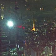 汐留から東京タワーの夜景を望む