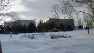 まだまだ雪深い３月の大友公園