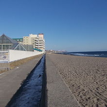 植物園のすぐ横には砂浜が続いています