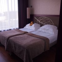 落ち着いた色合い。壁に花の模様あり女性向け