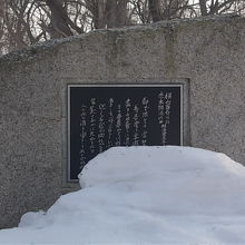 積雪期の碑の様子