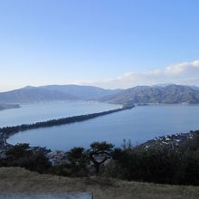 傘松公園からの眺め。「股くぐり」で有名。