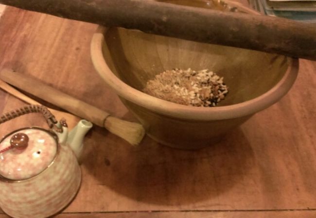 客家の人の飲むお茶、擂茶が楽しめる