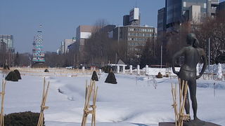 後姿越しに眺める大通公園の景観が素敵です