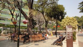 マカオ人たちの憩いの場。