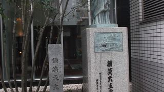 ビルと木々に覆われてわかりづらいがキリスト像を見つけましょう。