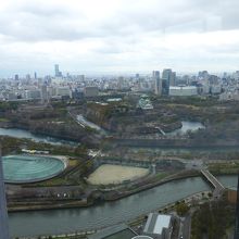 TWIN21 38階レストランからの景色