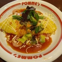 海老とアボカドのイタリアンソースオムライス