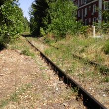 今は廃線となった線路跡