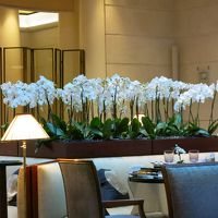 朝食会場の花